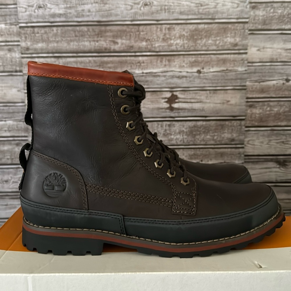 Men’s Timberland Originals II EK Boots DKBrngeneratve Leather Brown New